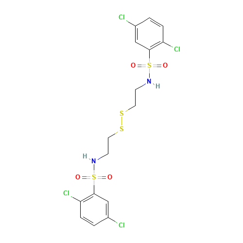 2,5-dichloro-N-[2-[2-[(2,5-dichlorophenyl)sulfonylamino]ethyldisulfanyl]ethyl]benzenesulfonamide (CAS: 927822-86-4) - Related Chemical Product
