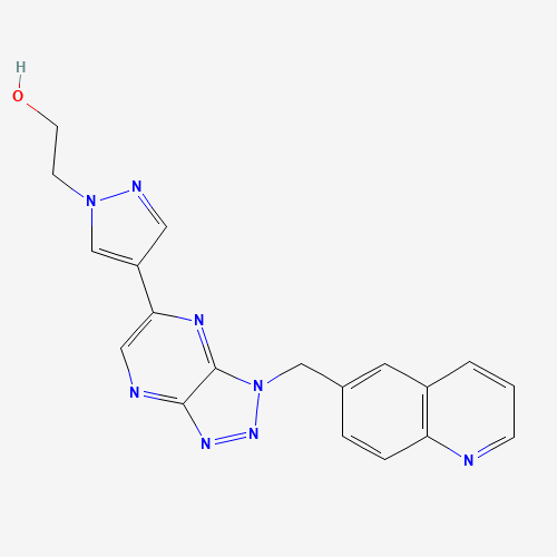 2-[4-[3-(quinolin-6-ylmethyl)triazolo[4,5-b]pyrazin-5-yl]pyrazol-1-yl]ethanol (CAS: 956905-27-4) - Chemical Structure and Molecular Formula 