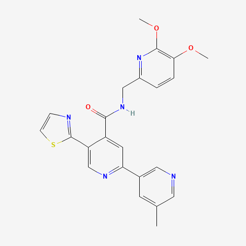 N-[(5,6-dimethoxypyridin-2-yl)methyl]-2-(5-methylpyridin-3-yl)-5-(1,3-thiazol-2-yl)pyridine-4-carboxamide (CAS: 1224846-01-8) - Related Chemical Product