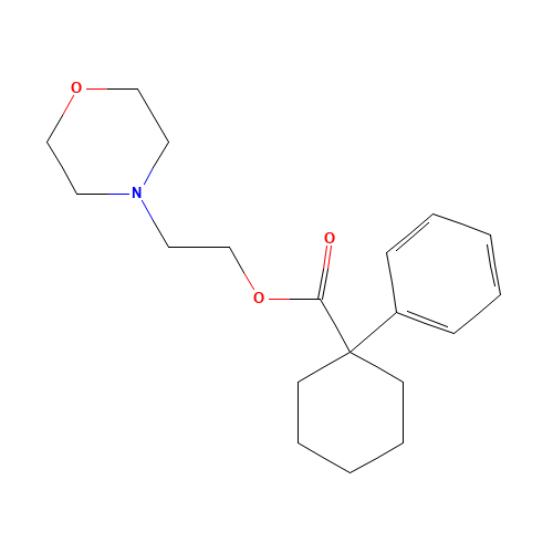 2-morpholin-4-ylethyl 1-phenylcyclohexane-1-carboxylate (CAS: 138847-85-5) - Chemical Structure and Molecular Formula 