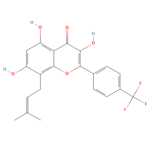 3,5,7-trihydroxy-8-(3-methylbut-2-enyl)-2-[4-(trifluoromethyl)phenyl]chromen-4-one (CAS: 1446712-19-1) - Related Chemical Product