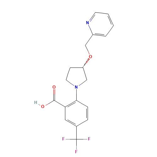 2-[(3S)-3-(pyridin-2-ylmethoxy)pyrrolidin-1-yl]-5-(trifluoromethyl)benzoic acid (CAS: 1515856-92-4) - Related Chemical Product