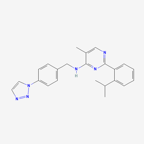 5-methyl-2-(2-propan-2-ylphenyl)-N-[[4-(triazol-1-yl)phenyl]methyl]pyrimidin-4-amine (CAS: 1572414-83-5) - Related Chemical Product