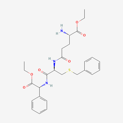 ethyl (2S)-2-amino-5-[[(2R)-3-benzylsulfanyl-1-[[(1R)-2-ethoxy-2-oxo-1-phenylethyl]amino]-1-oxopropan-2-yl]amino]-5-oxopentanoate (CAS: 168682-53-9) - Chemical Structure and Molecular Formula 
