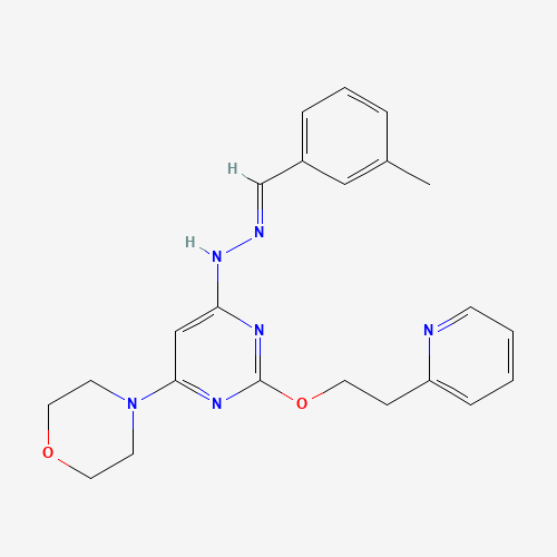 N-[(E)-(3-methylphenyl)methylideneamino]-6-morpholin-4-yl-2-(2-pyridin-2-ylethoxy)pyrimidin-4-amine (CAS: 541550-19-0) - Chemical Structure and Molecular Formula 