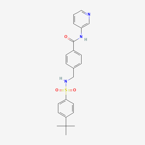 4-[[(4-tert-butylphenyl)sulfonylamino]methyl]-N-pyridin-3-ylbenzamide (CAS: 724741-75-7) - Chemical Structure and Molecular Formula 