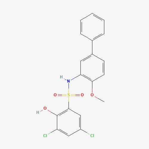 3,5-dichloro-2-hydroxy-N-(2-methoxy-5-phenylphenyl)benzenesulfonamide (CAS: 943962-47-8) - Related Chemical Product