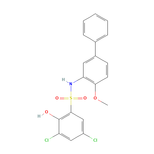 3,5-dichloro-2-hydroxy-N-(2-methoxy-5-phenylphenyl)benzenesulfonamide (CAS: 943962-47-8) - Related Chemical Product