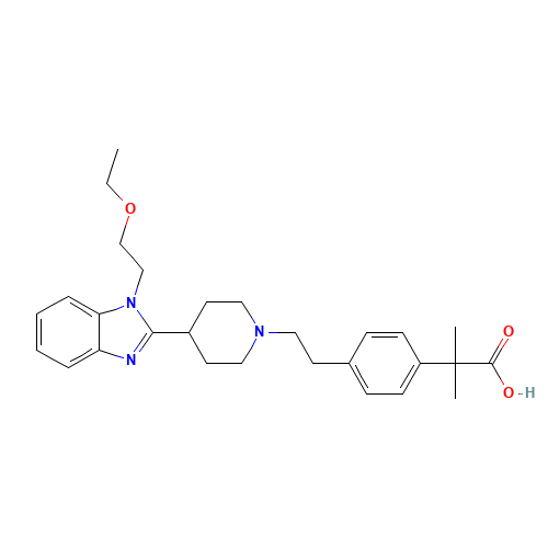 2-[4-[2-[4-[1-(2-ethoxyethyl)benzimidazol-2-yl]piperidin-1-yl]ethyl]phenyl]-2-methylpropanoic acid (CAS: 202189-78-4) - Related Chemical Product