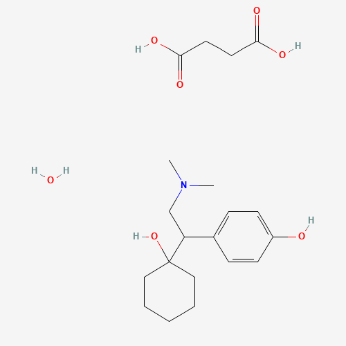 butanedioic acid;4-[2-(dimethylamino)-1-(1-hydroxycyclohexyl)ethyl]phenol;hydrate (CAS: 386750-22-7) - Chemical Structure and Molecular Formula 