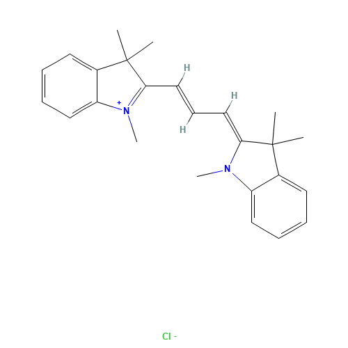 (2E)-1,3,3-trimethyl-2-[(E)-3-(1,3,3-trimethylindol-1-ium-2-yl)prop-2-enylidene]indole;chloride (CAS: 6320-14-5) - Related Chemical Product