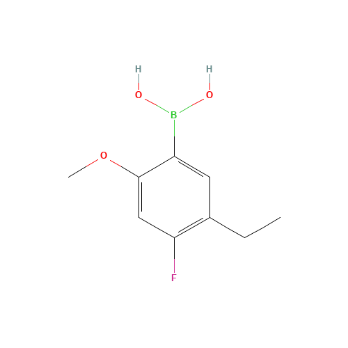 (5-ethyl-4-fluoro-2-methoxyphenyl)boronic acid (CAS: 1383676-67-2) - Chemical Structure and Molecular Formula 
