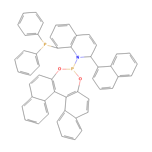 (R)-2-(1-Naphthyl)-8-diphenylphosphino-1-[(S)-3,5-dioxa-4-phospha-cyclohepta[2,1-a;3,4-a']dinaphthalen-4-yl]-1,2-dihydroquinoline toluene (CAS: 1204139-01-4) - Chemical Structure and Molecular Formula 