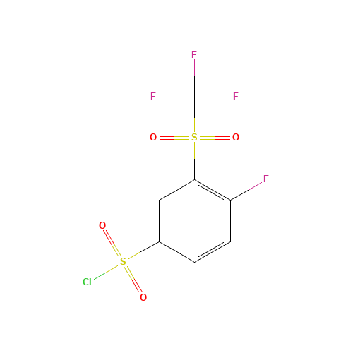 4-fluoro-3-(trifluoromethylsulfonyl)benzenesulfonyl chloride (CAS: 1027345-07-8) - Related Chemical Product