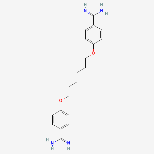 4-[6-(4-carbamimidoylphenoxy)hexoxy]benzenecarboximidamide (CAS: 3811-75-4) - Chemical Structure and Molecular Formula 