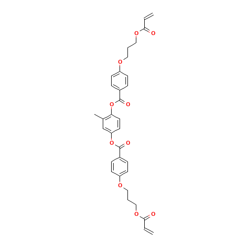[3-methyl-4-[4-(3-prop-2-enoyloxypropoxy)benzoyl]oxyphenyl] 4-(3-prop-2-enoyloxypropoxy)benzoate (CAS: 174063-87-7) - Chemical Structure and Molecular Formula 