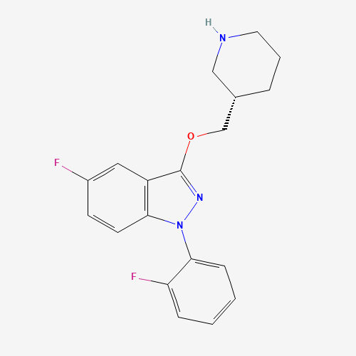 5-fluoro-1-(2-fluorophenyl)-3-[[(3S)-piperidin-3-yl]methoxy]indazole (CAS: 888951-64-2) - Related Chemical Product
