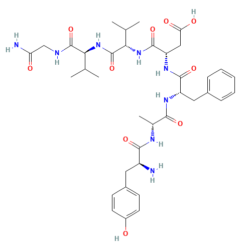 (3S)-3-[[(2S)-2-[[(2R)-2-[[(2S)-2-amino-3-(4-hydroxyphenyl)propanoyl]amino]propanoyl]amino]-3-phenylpropanoyl]amino]-4-[[(2S)-1-[[(2S)-1-[(2-amino-2-oxoethyl)amino]-3-methyl-1-oxobutan-2-yl]amino]-3-methyl-1-oxobutan-2-yl]amino]-4-oxobutanoic acid (CAS: 122752-15-2) - Related Chemical Product