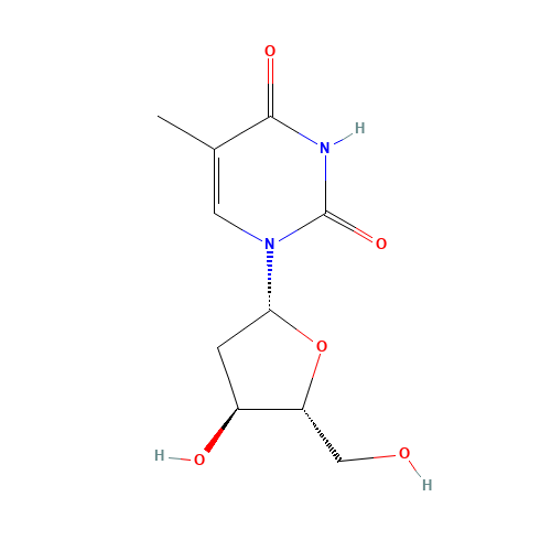 1-[(2R,4S,5R)-4-hydroxy-5-(hydroxymethyl)oxolan-2-yl]-5-methylpyrimidine-2,4-dione (CAS: 157049-40-6) - Chemical Structure and Molecular Formula 