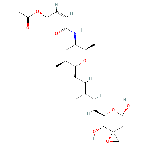 2-Pentenamide,4-(acetyloxy)-N-[(2R,3R,5S,6S)-6-[(2E,4E)-5-[(3R,4R,5R,7S)-4,7-dihydroxy-7-methyl-1,6-dioxaspiro [2.5]oct-5-yl]-3-methyl-2,4-pentadienyl]tetrahydro-2,5-dimethyl-2H-pyran-3-yl]-,(2Z,4S)-  (9CI) (CAS: 146478-72-0) - Related Chemical Product