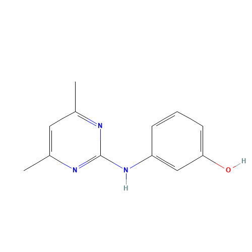 3-[(4,6-DIMETHYL-2-PYRIMIDINYL)AMINO]PHENOL (CAS: 81261-83-8) - Related Chemical Product