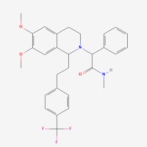 (2R)-2-[(1S)-6,7-dimethoxy-1-[2-[4-(trifluoromethyl)phenyl]ethyl]-3,4-dihydro-1H-isoquinolin-2-yl]-N-methyl-2-phenylacetamide;hydrochloride (CAS: 871224-63-4) - Related Chemical Product