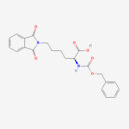 (2S)-6-(1,3-dioxoisoindol-2-yl)-2-(phenylmethoxycarbonylamino)hexanoic acid (CAS: 37579-45-6) - Chemical Structure and Molecular Formula 