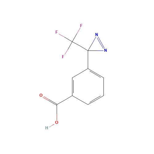 3-[3-(trifluoromethyl)diazirin-3-yl]benzoic acid (CAS: 176389-60-9) - Chemical Structure and Molecular Formula 