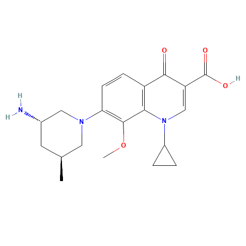 7-[(3S,5S)-3-amino-5-methylpiperidin-1-yl]-1-cyclopropyl-8-methoxy-4-oxoquinoline-3-carboxylic acid (CAS: 378746-64-6) - Related Chemical Product