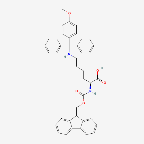 (2S)-2-(9H-fluoren-9-ylmethoxycarbonylamino)-6-[[(4-methoxyphenyl)-diphenylmethyl]amino]hexanoic acid (CAS: 159857-60-0) - Chemical Structure and Molecular Formula 