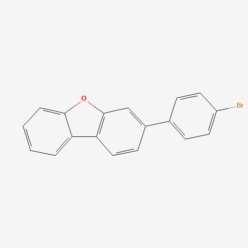 Dibenzofuran, 3-(4-bromophenyl) (CAS: 1613081-41-6) - Chemical Structure and Molecular Formula 