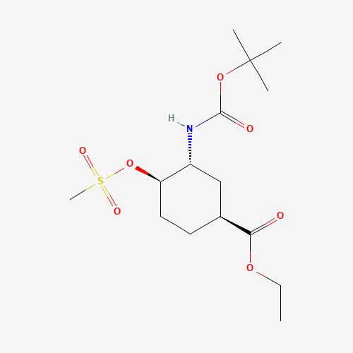 ethyl (1S,3R,4R)-3-[(2-methylpropan-2-yl)oxycarbonylamino]-4-methylsulfonyloxycyclohexane-1-carboxylate (CAS: 365997-36-0) - Chemical Structure and Molecular Formula 