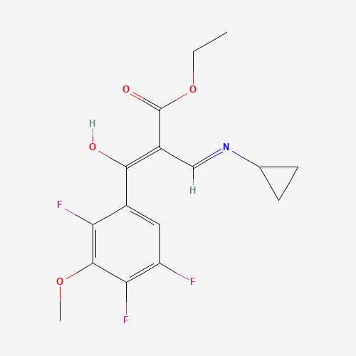 ethyl 3-(cyclopropylamino)-2-(2,4,5-trifluoro-3-methoxybenzoyl)prop-2-enoate (CAS: 112811-70-8) - Chemical Structure and Molecular Formula 