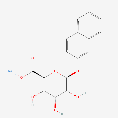 (2S,3S,4S,5R,6S)-3,4,5-trihydroxy-6-naphthalen-2-yloxyoxane-2-carboxylate sodium (CAS: 20838-64-6) - Chemical Structure and Molecular Formula 
