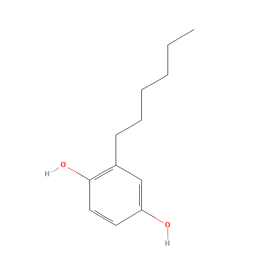 2-hexylbenzene-1,4-diol (CAS: 4197-72-2) - Chemical Structure and Molecular Formula 
