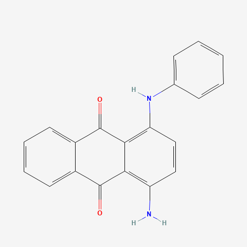 1-AMINO-4-ANILINOANTHRAQUINONE (CAS: 4395-65-7) - Chemical Structure and Molecular Formula 