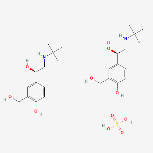4-[(1R)-2-(tert-butylamino)-1-hydroxyethyl]-2-(hydroxymethyl)phenol;sulfuric acid (CAS: 148563-16-0) - Chemical Structure and Molecular Formula 