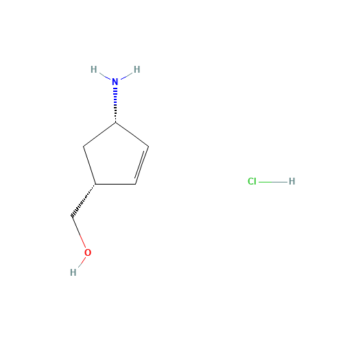 ((1R,4S)-4-aminocyclopent-2-en-1-yl)methanol hydrochloride (CAS: 287717-44-6) - Chemical Structure and Molecular Formula 