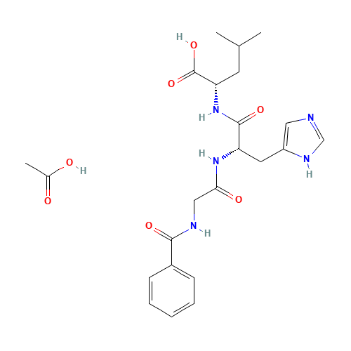 acetic acid;(2S)-2-[[(2S)-2-[(2-benzamidoacetyl)amino]-3-(1H-imidazol-5-yl)propanoyl]amino]-4-methylpentanoic acid (CAS: 103404-54-2) - Related Chemical Product