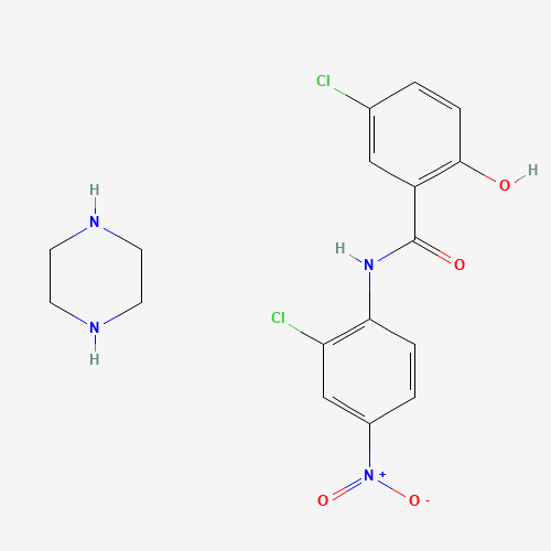 NICLOSAMIDE PIPERAZINE SALT (CAS: 34892-17-6) - Chemical Structure and Molecular Formula 