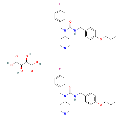 (2R,3R)-2,3-dihydroxybutanedioic acid;1-[(4-fluorophenyl)methyl]-1-(1-methylpiperidin-4-yl)-3-[[4-(2-methylpropoxy)phenyl]methyl]urea (CAS: 706782-28-7) - Related Chemical Product