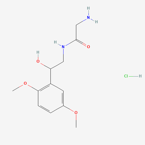2-amino-N-[2-(2,5-dimethoxyphenyl)-2-hydroxyethyl]acetamide;hydrochloride (CAS: 43218-56-0) - Chemical Structure and Molecular Formula 