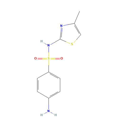 4-amino-N-(4-methyl-1,3-thiazol-2-yl)benzenesulfonamide (CAS: 515-59-3) - Chemical Structure and Molecular Formula 