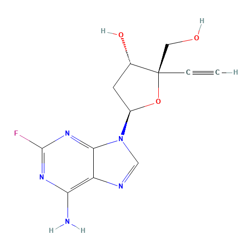 (2R,3S,5R)-5-(6-amino-2-fluoropurin-9-yl)-2-ethynyl-2-(hydroxymethyl)oxolan-3-ol (CAS: 865363-93-5) - Related Chemical Product