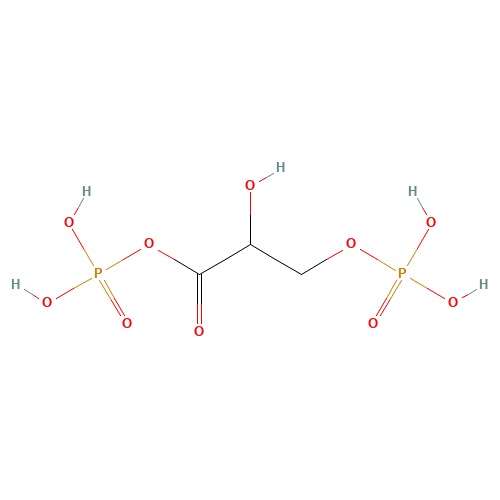 1,3-BIPHOSPHOGLYCERATE (CAS: 1981-49-3) - Chemical Structure and Molecular Formula 