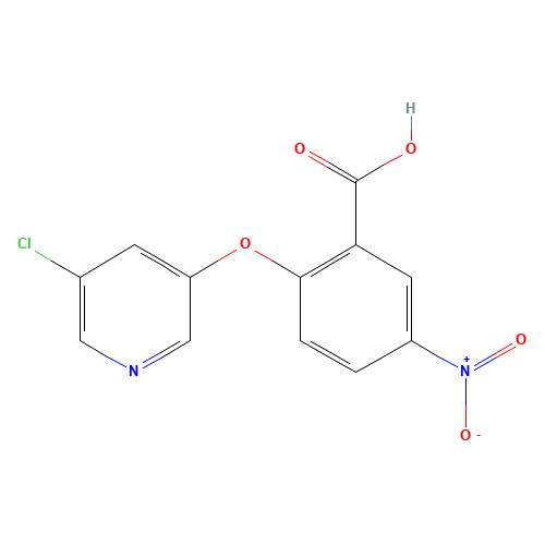 2-[(5-chloro-3-pyridyl)oxy]-5-nitrobenzoic acid (CAS: 239081-09-5) - Chemical Structure and Molecular Formula 
