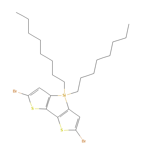 2,6-Dibromo-4,4-dioctyl-4H-silolo[3,2-b:4,5-b']dithiophene (CAS: 1160106-14-8) - Chemical Structure and Molecular Formula 