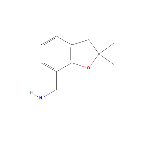 1-(2,2-dimethyl-3H-1-benzofuran-7-yl)-N-methylmethanamine (CAS: 868755-46-8) - Chemical Structure and Molecular Formula 