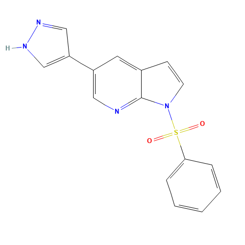 1-(benzenesulfonyl)-5-(1H-pyrazol-4-yl)pyrrolo[2,3-b]pyridine (CAS: 1147998-27-3) - Chemical Structure and Molecular Formula 