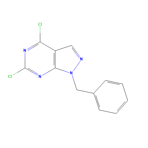 1-benzyl-4,6-dichloropyrazolo[3,4-d]pyrimidine (CAS: 50270-30-9) - Chemical Structure and Molecular Formula 